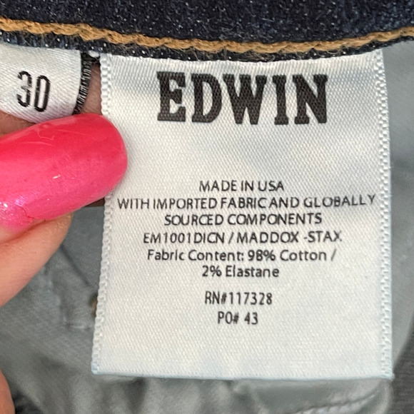 Edwin Denim Maddox Slim Men's Jeans in Stax - Size 30 33" Inseam - $158 - Picture 7 of 8